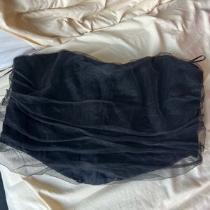 Black corset style crop top